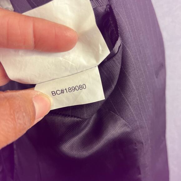 Pronto Uomo Platinum Blazer 100% Wool 44 R Suit Pin Stripe Men's 2 Button Jacket - Picture 6 of 9